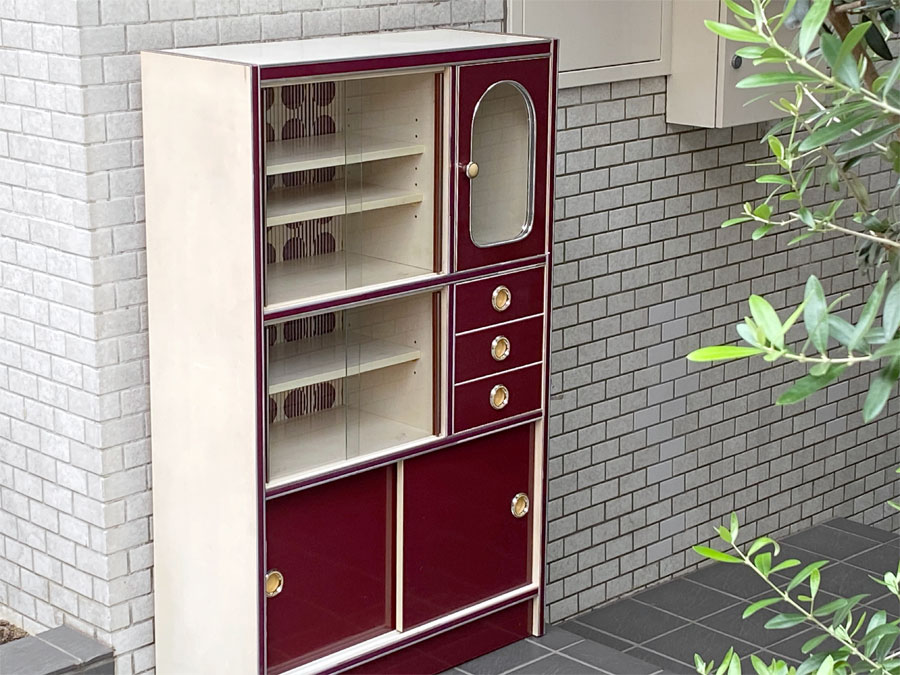 昭和レトロ レトロポップデザイン カップボード キャビネット 食器棚
