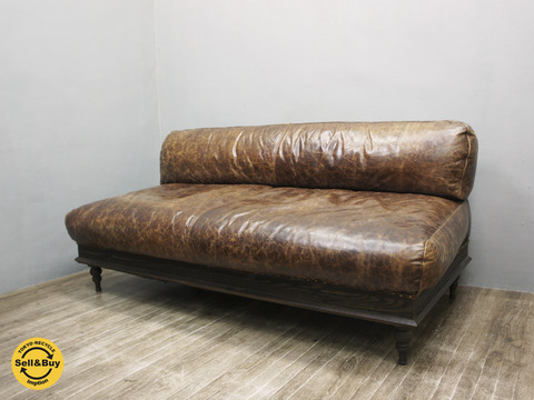 気品高いアメリカンビンテージテイストのアームレスソファ Journal Standard Furniture ジャーナルスタンダードファニチャー Nancy ナンシー 3シーターソファ レザー フェザー 入荷 家具を売るならtokyo Recycle Imption