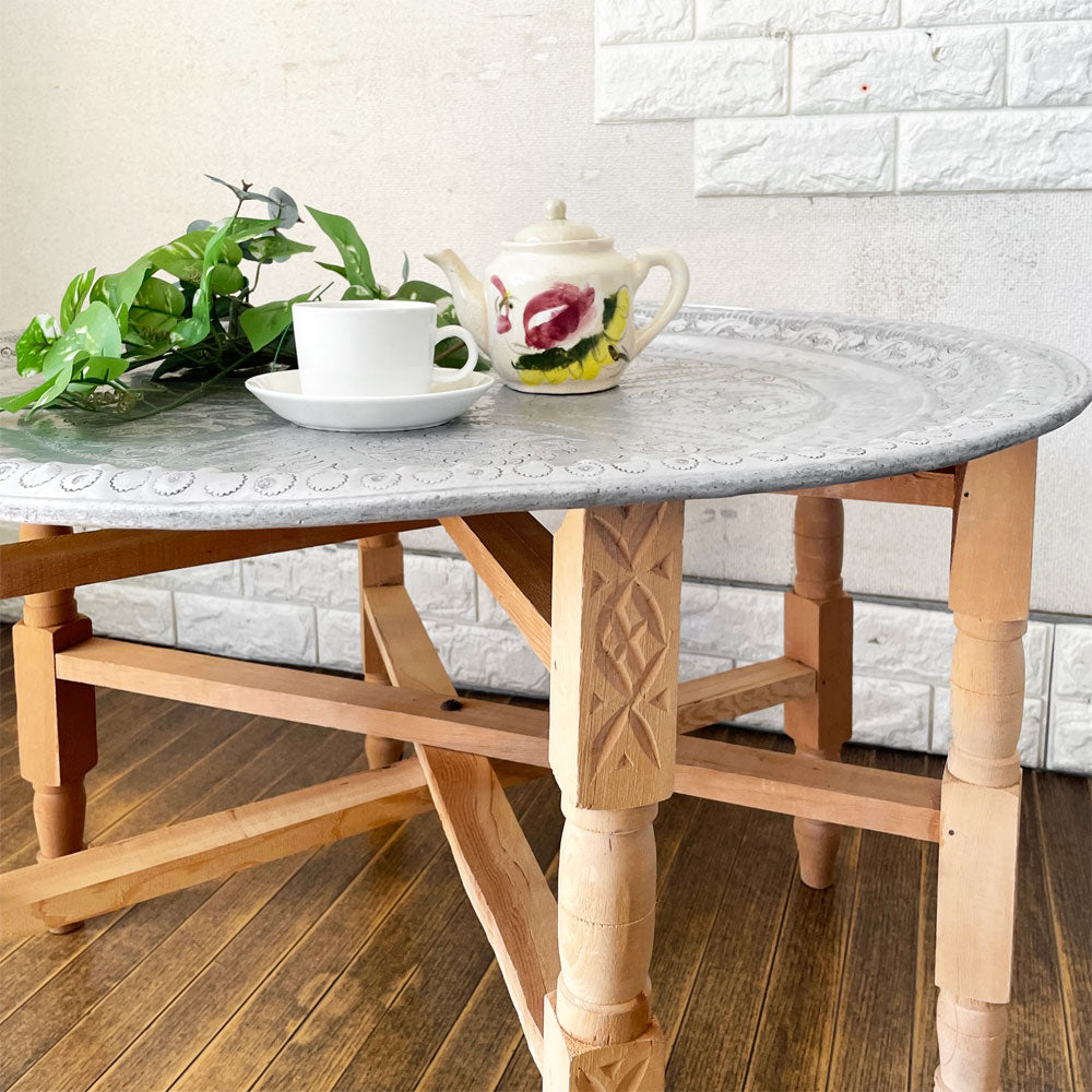 モロッコ家具 Moroccan Furniture フォールディング メタルトレイ