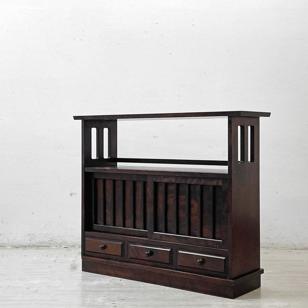 北海道民芸家具 樺無垢材茶棚「HM108K」 サイドボード/リビングボード