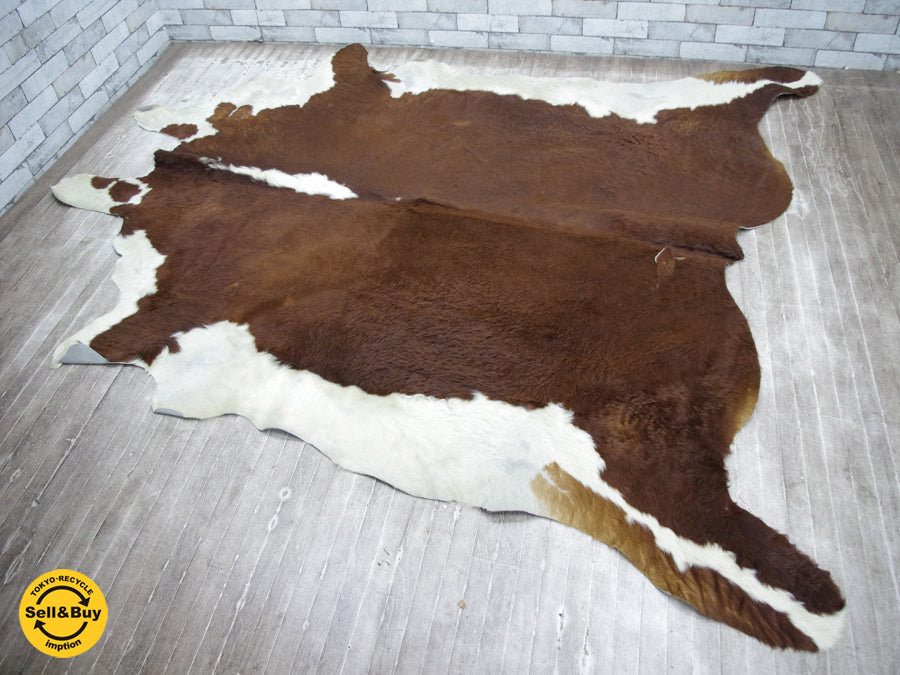 大判 カウラグ 牛革カーペット ラグマット 毛皮 敷物 中古品 買い取り
