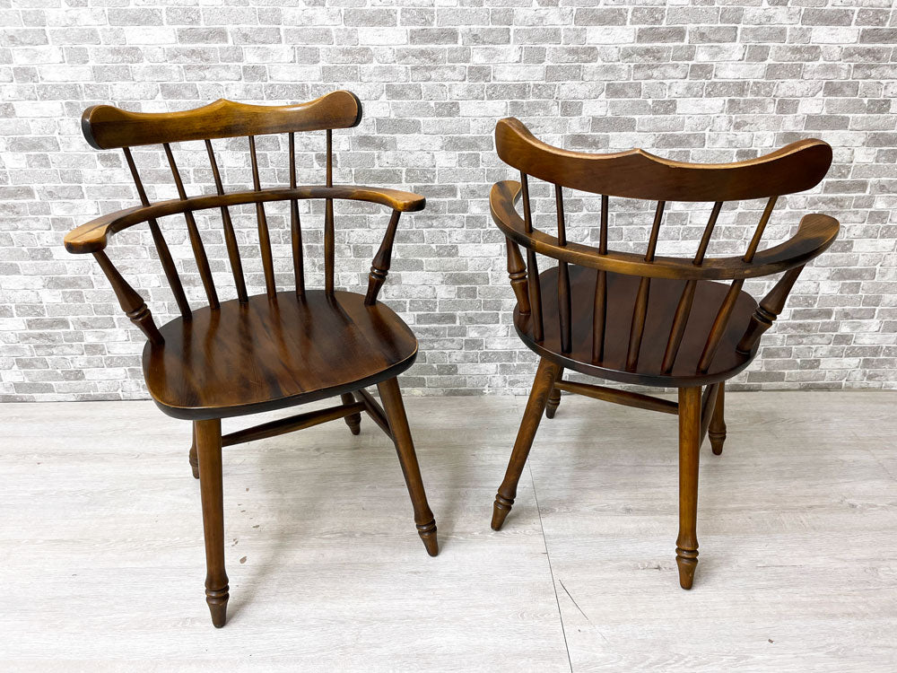 クラシカルスタイル ウィンザーチェア ダイニングチェア 2脚 ビーチ材