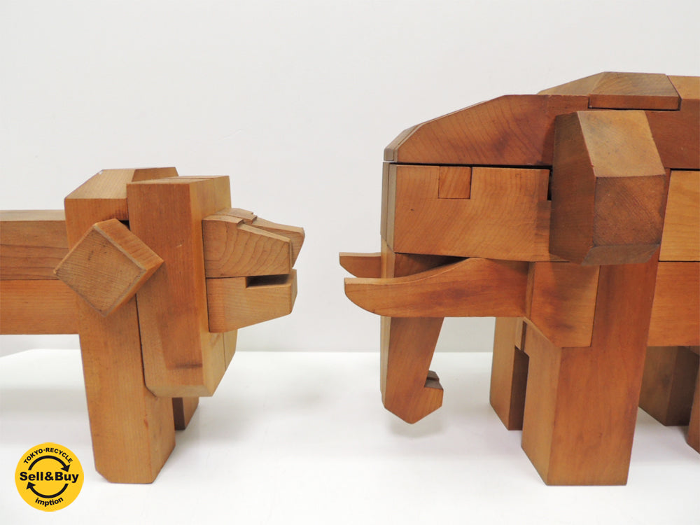 ヴィンテージ レアサイズ 山中組木工房 ゾウ 象 木製パズル 希少】山中組木工房 ゾウ ヴィンテージ レアサイズ 山中組木工房