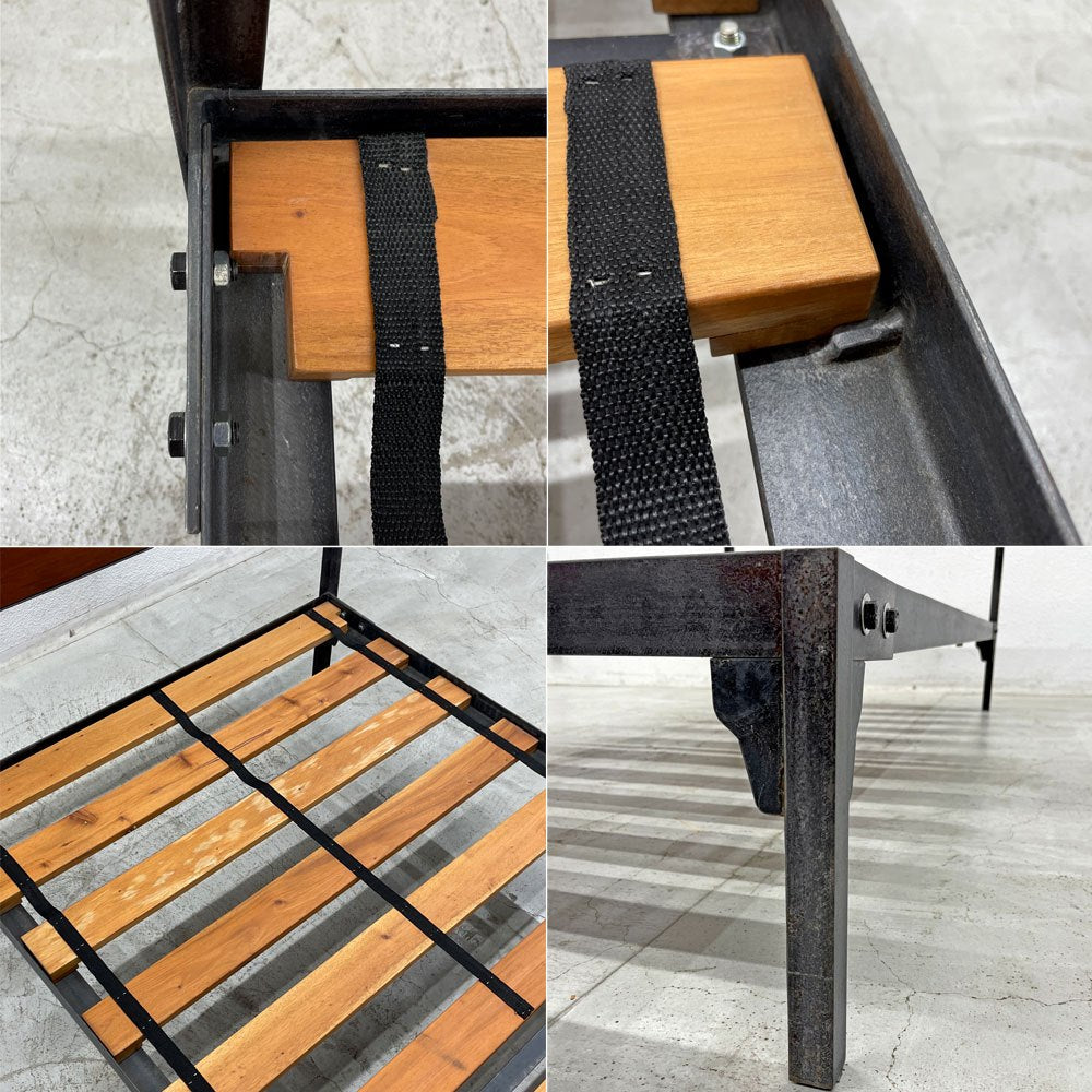 ウニコ unico ランバー LUMBER シングルサイズ ベッドフレーム アイアン インダストリアルスタイル 定価72,600円 廃番 〓