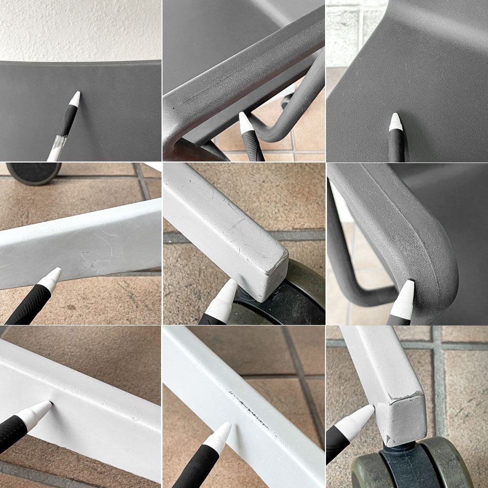 ヴィトラ vitra ゼロフォー 04. スタジオチェア デスクチェア アームレスト付 ブラック マールテン・ヴァン・セーヴェレン 昇降機能 定価202,400円 ◇