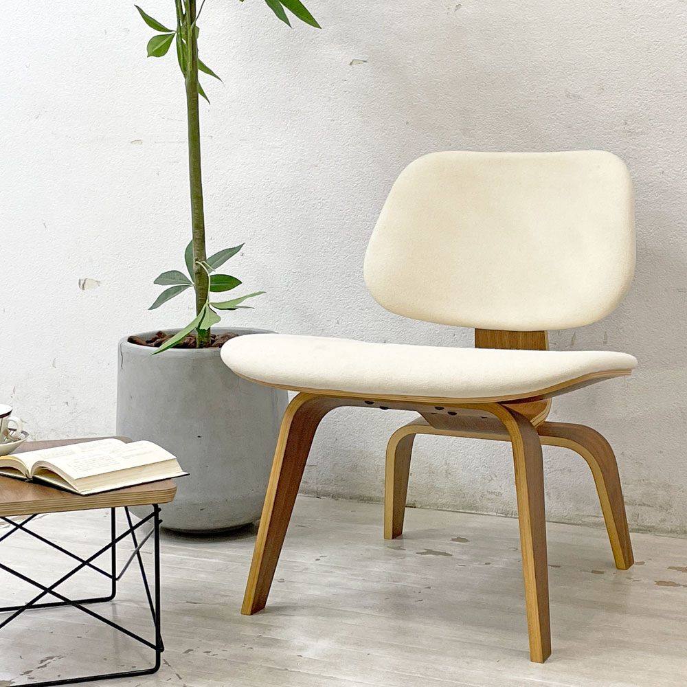 ハーマンミラー Herman Miller プライウッドラウンジチェア LCW ウッドレッグ ウォールナット アプホルスター C&R イームズ ミッドセンチュリー ●