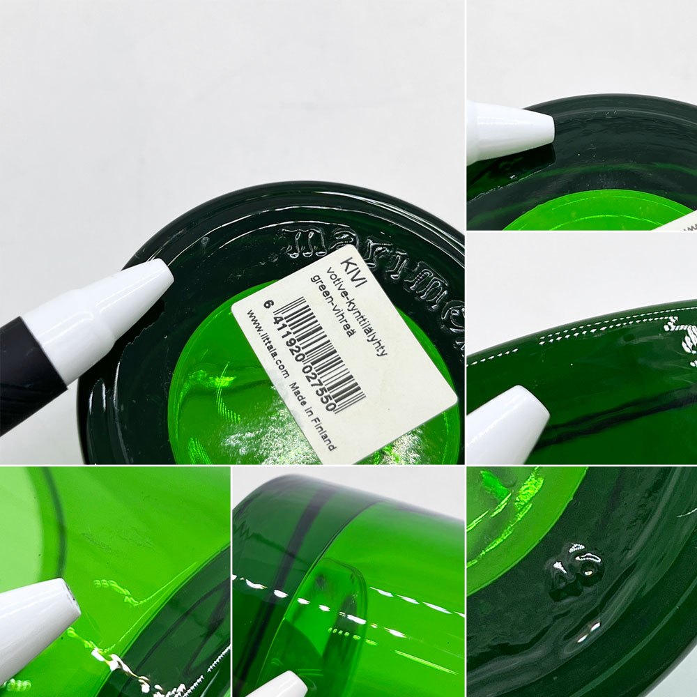 イッタラ iittala マリメッコ marimekko キビ kivi キャンドルホルダー グリーン 60mm フィンランド 北欧雑貨 ●