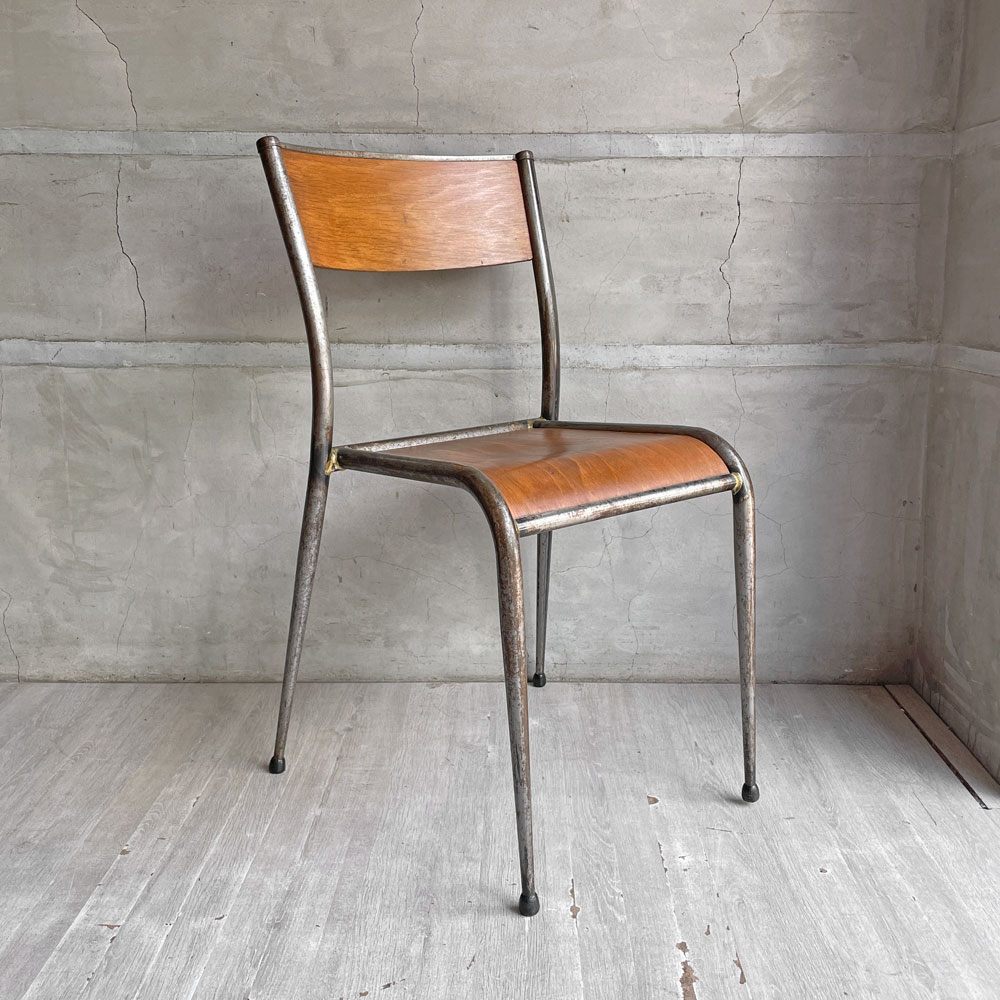 ムルカ Mullca 510 chair メタル×プライウッド スタッキング スクールチェア 工業系 フランスビンテージ French Vi –  TOKYO RECYCLE imption