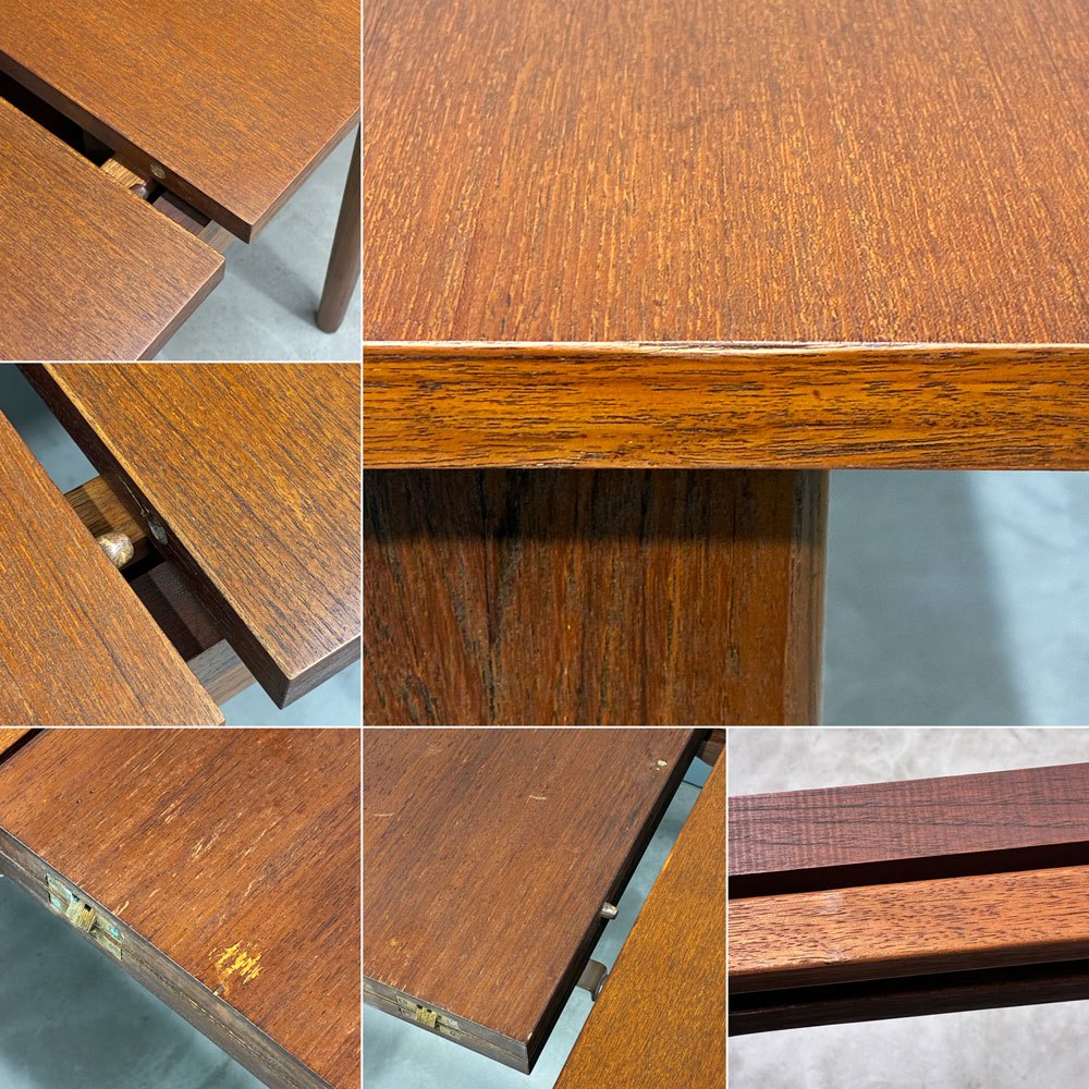 ビンテージ Vintage チーク材 エクステンションダイニングテーブル W168-244cm 伸長式 EX 北欧スタイル ◎