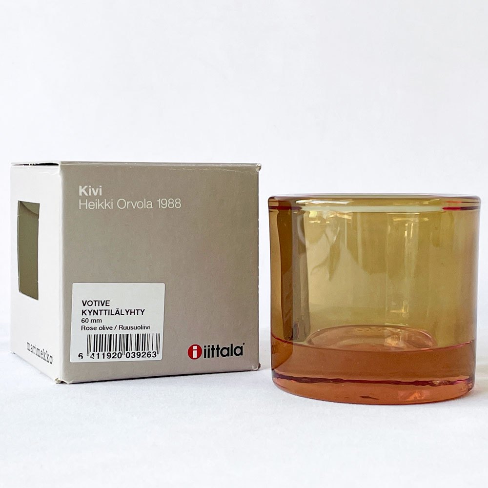 イッタラ iittala マリメッコ marimekko キビ kivi キャンドルホルダー ローズオリーブ 60mm フィンランド 北欧雑貨 ◇
