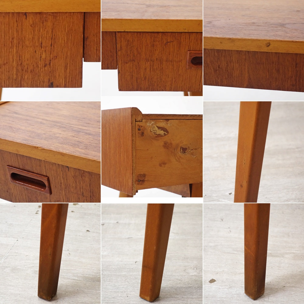 北欧ビンテージ Scandinavian Vintage チーク材 コンソールデスク ドラフティングテーブル W99cm ●