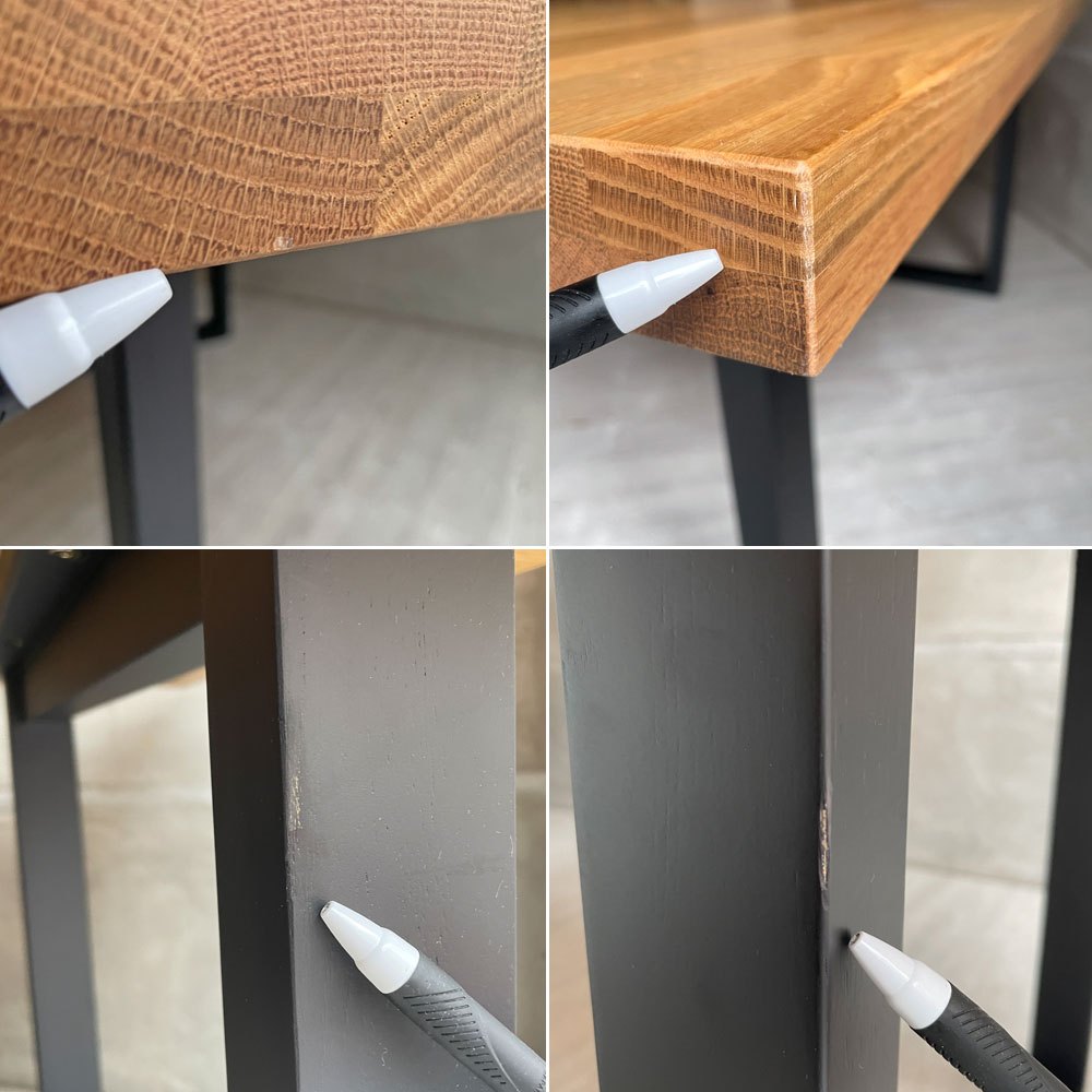 関家具 ベルデⅢ ダイニングテーブル オーク材 無垢集成材 w150cm 脚間調節可能 美品 定価¥55,000- ♪