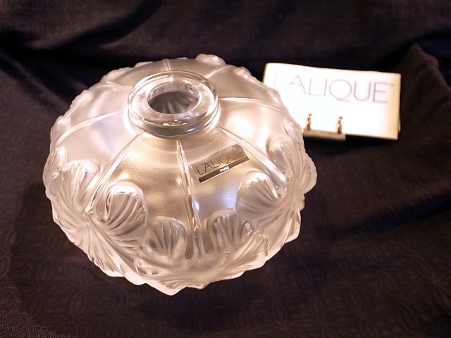 Lalique ラリック フロスト クリスタル フラワーベース Florero Nympheas Vase ■