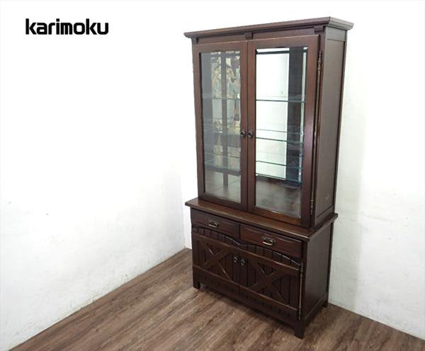 karimoku カリモク RUSTIC調 カントリー 食器棚 キュリオ ●