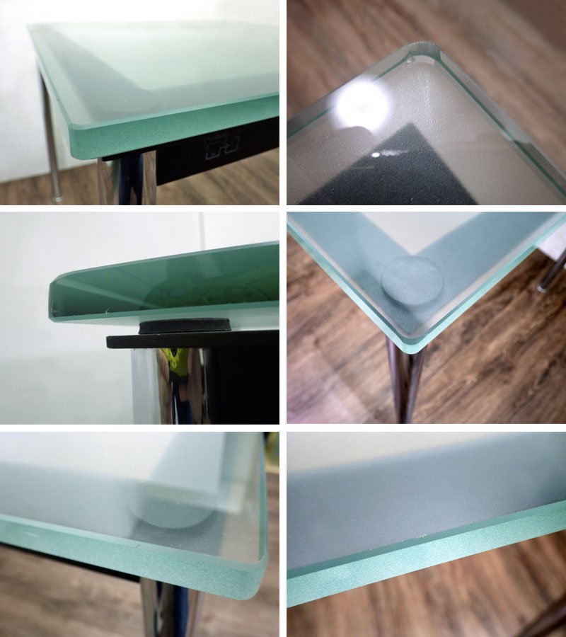 Italy Cassina / カッシーナ ★ 巨匠 " Le Corbusier / ル・コルビュジエ " デザイン ★ 名作 『 LC10 テーブル ( クリア&フロストガラストップ ) 』