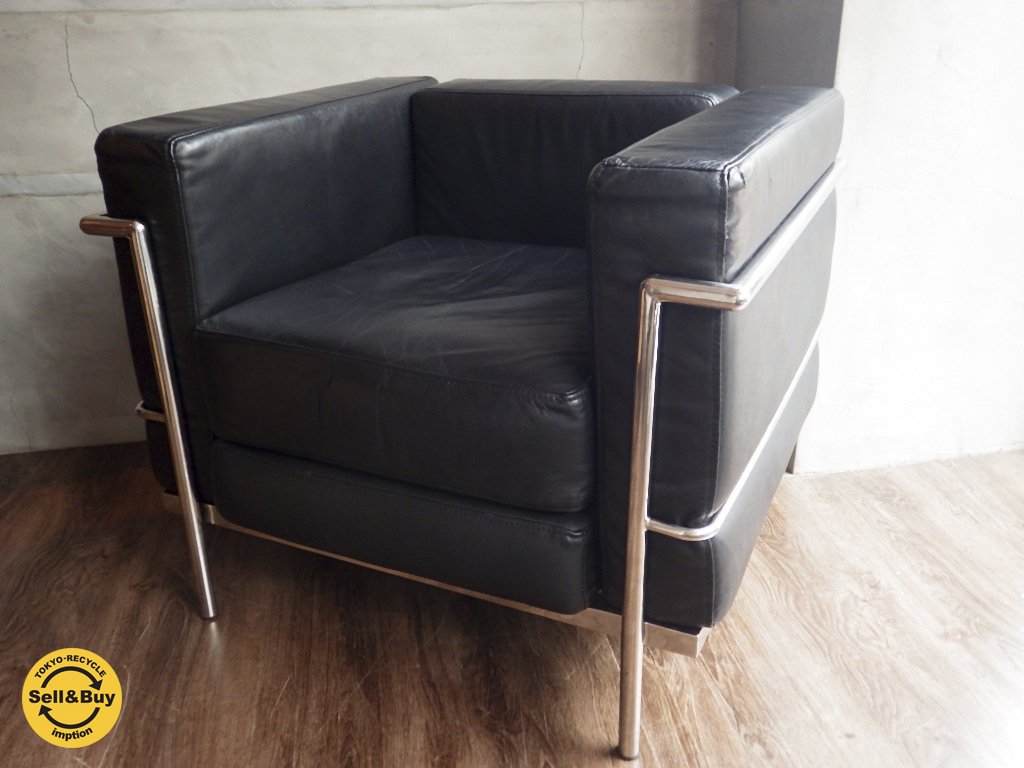 LE CORBUSIER ル コルビュジェ / LC-2 1P チェア リプロダクト 商品 B♪