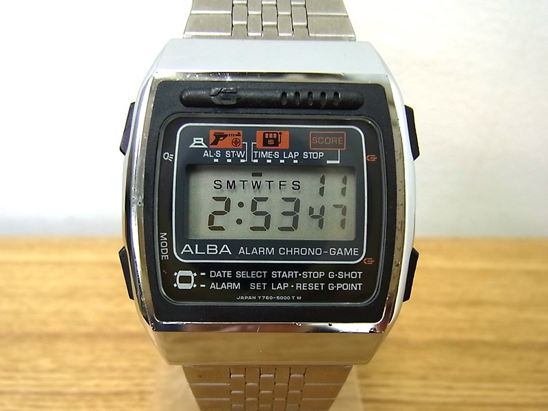 セイコー / アルバ 1981年製 デジタルゲームウォッチ Y760-5000 ガンマンゲーム&スロットゲーム ●