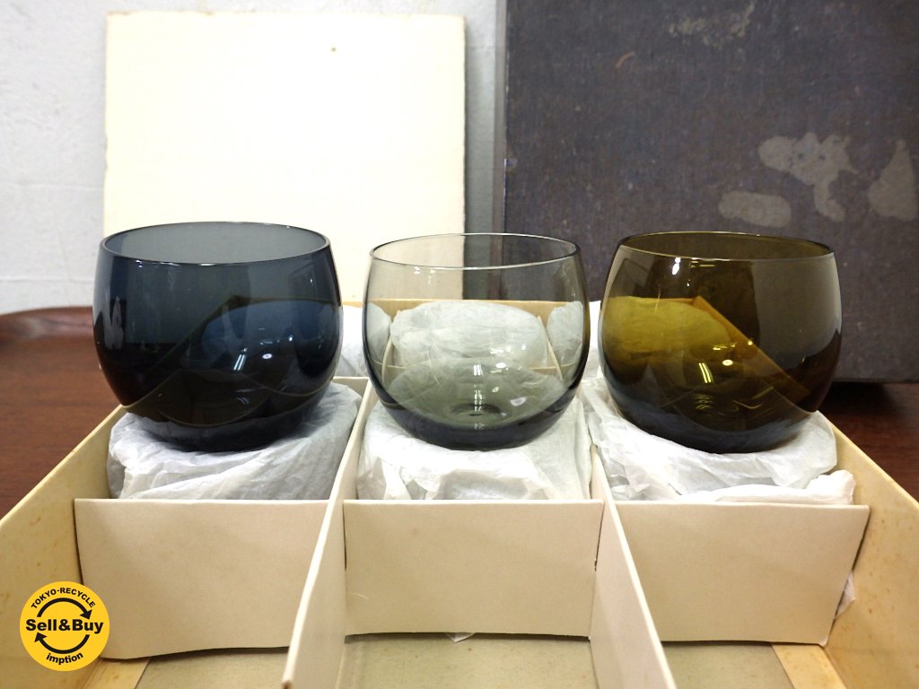 Nuutajarvi / ヌータヤルヴィ ” Marja Cocktail Glass ” 9pセット 箱付 サーラ・ホペア ●