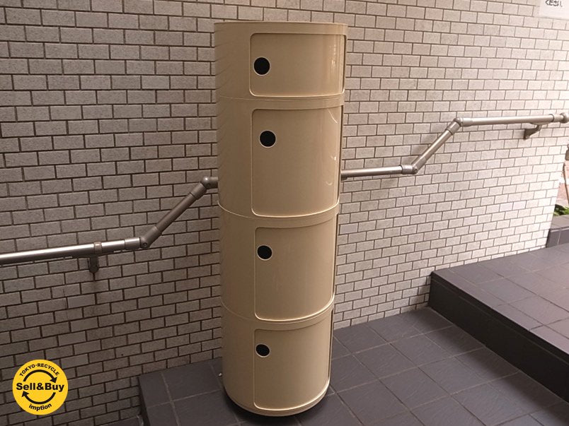 Kartell カルテル Round Element ラウンドエレメント ホワイト 4段 チェスト キャスター付 スペースエイジデザイン イタリア ■