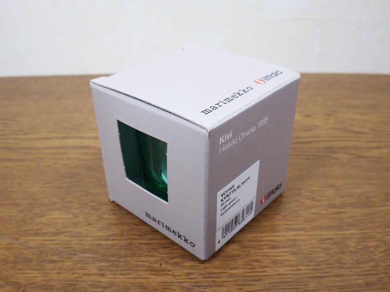 イッタラ マリメッコ Scope別注 Kivi キャンドルホルダー ライトグリーン 箱付 未使用B◇