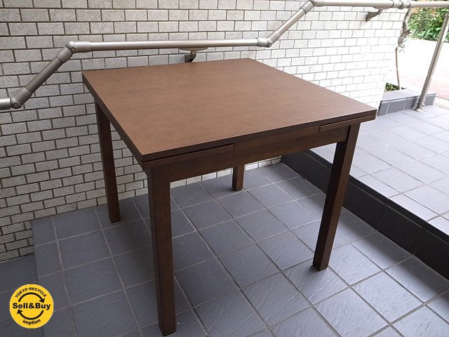 無印良品 MUJI タモ材 EXダイニングテーブル ブラウン 伸長=幅80cm/105㎝/130㎝ ■