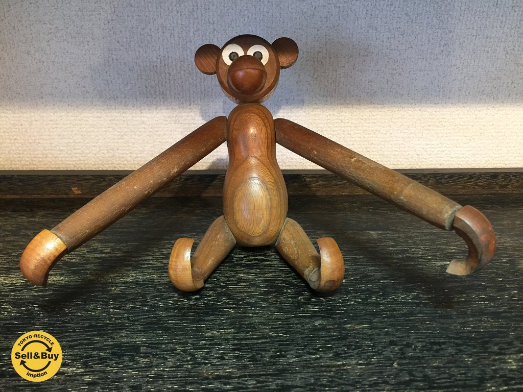 Japan Vintage ジャパンビンテージ 猿の木製人形 玩具 カイボイスン B ◎