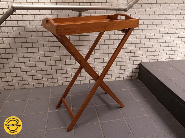 Scanteak スキャンティーク チーク無垢材 フォールディング トレイ ワゴン ■