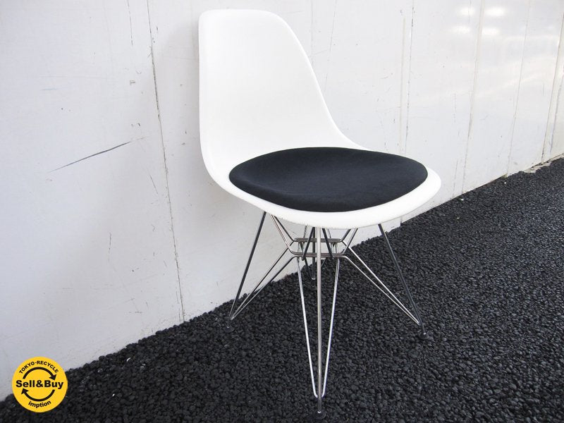 廃盤 Swiss vitra. / ヴィトラ社 C&R.イームズ 『 サイドシェルチェア ・ エッフェルベース = DSR 』 希少シートパッド付き ・ モノトーン ★