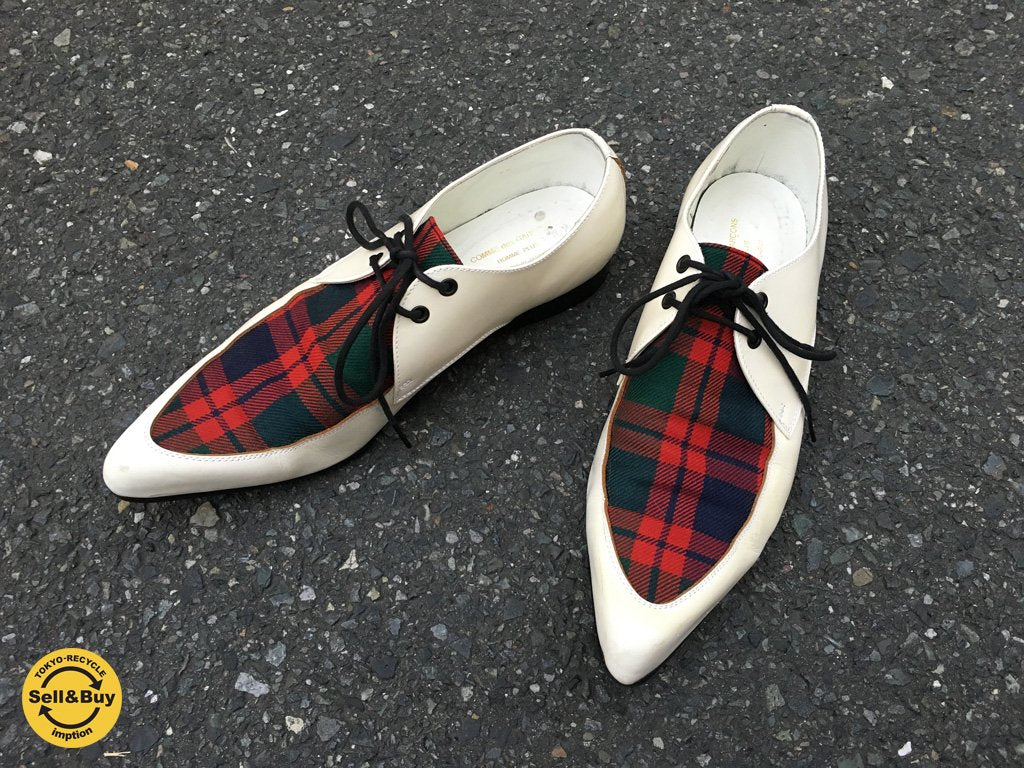 コムデギャルソン オムプリュス COMMEdesGARCONS HOMME PLUS 2008AW タータンチェック切替 ドレスシューズ 26 ◎