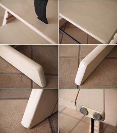 ストッケ STOKKE トリップトラップ TRIPP TRAPP ベビーチェア キッズチェア ホワイトウォッシュ S/N4~ 木製カード 革ベルト ノルウェー 北欧家具 ◇