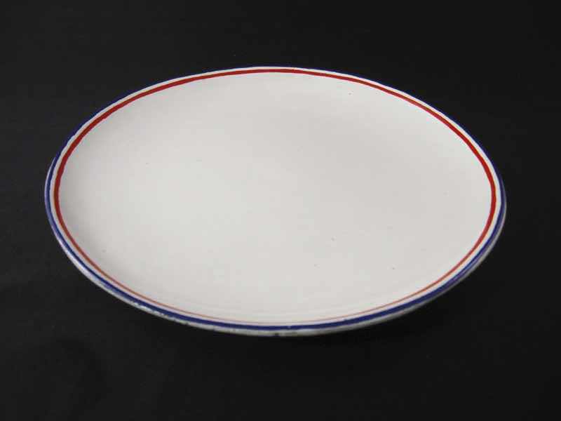 France ASTIER de VILLATTE / アスティエ・ド・ヴィラット ★ 未使用・展示美品 ★ " Tricolore / トリコロール " ディナープレート ★ φ27 (チップ有り)