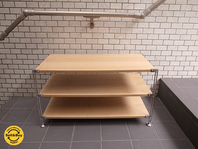 無印良品 MUJI タモ材 × ステンレスユニットシェルフ AVボード