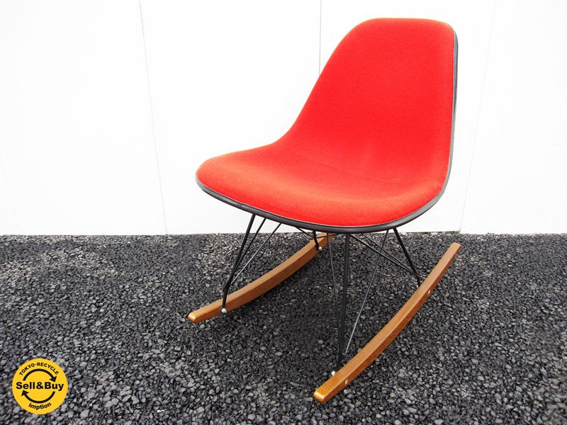 世界的激レア! 80's ビンテージ Swiss vitra. / ヴィトラ社製 C&R.イームズ ファイバーグラス 『 サイドシェルチェア ・ ロッカーベース = RSR 』 レッド ★
