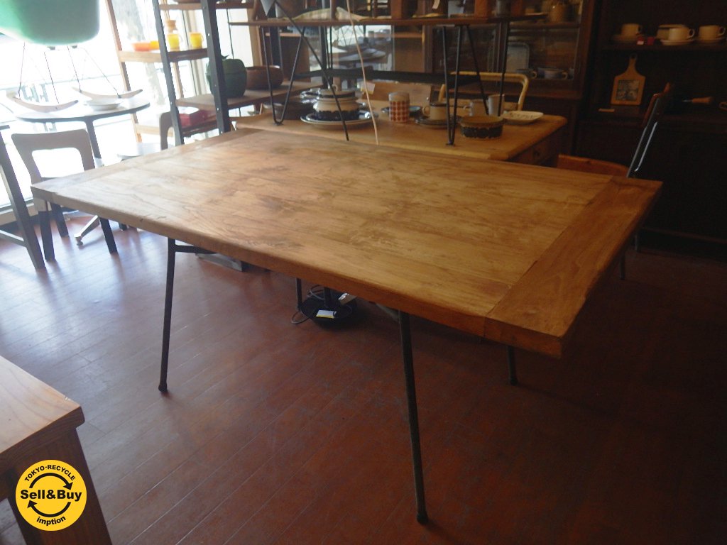 Remake Furniture 古材天板x鉄脚 ダイニングテーブル 工業系 アトリエ ◇