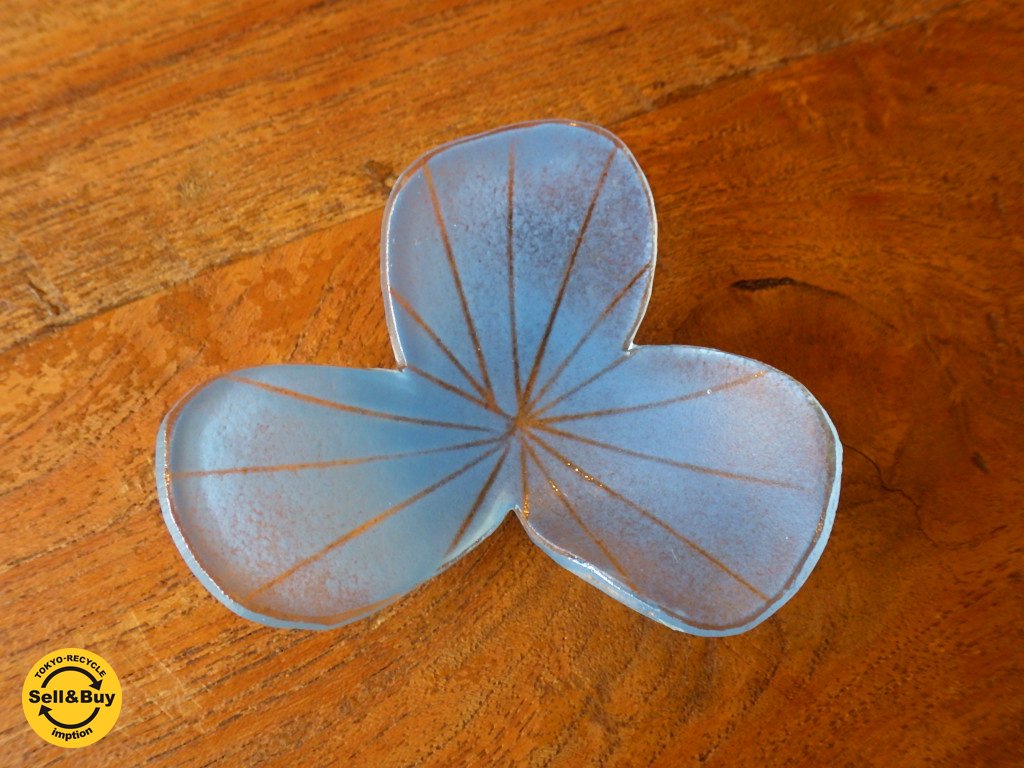 八木麻子 hanasaraシリーズ 花形小皿 青 ◇