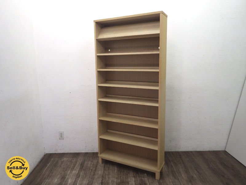 A 無印良品 タモ材 収納 本棚/キャビネット 奥行21 ミドルタイプ ●