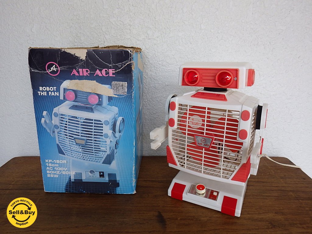 80年代 ロボット扇風機 / ROBOT THE FAN ピンク 箱付 お好きなポーズで風を送ります! ◇