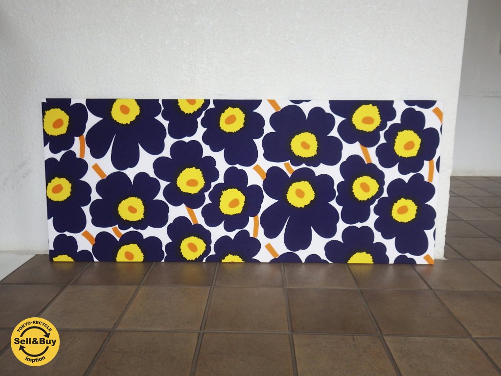 マリメッコ marimekko ウニッコUNIKKO ネイビー ファブリックパネル◇