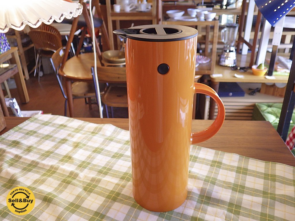 ステルトン Stelton バキュームジャグ 魔法瓶 保温ポット 1L オレンジ デンマーク ◇