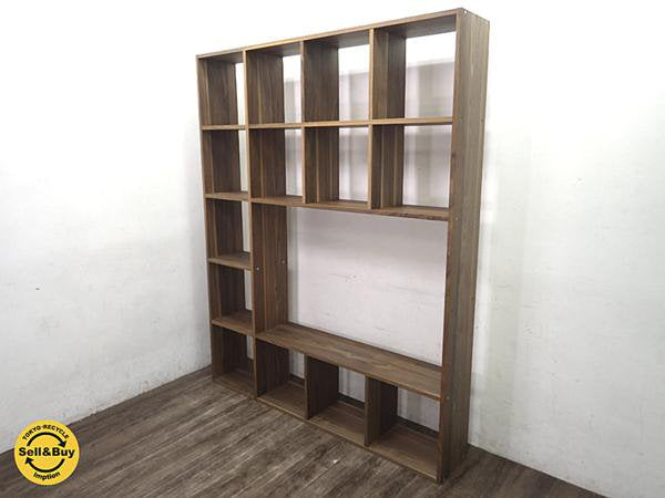 無印良品 MUJI スタッキングシェルフ ウォールナット材 5×4サイズ●