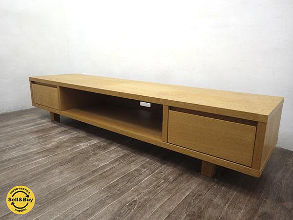 ナチュラルモダンデザイン オーク材 楢材 AVボード TV台 w180cm ●