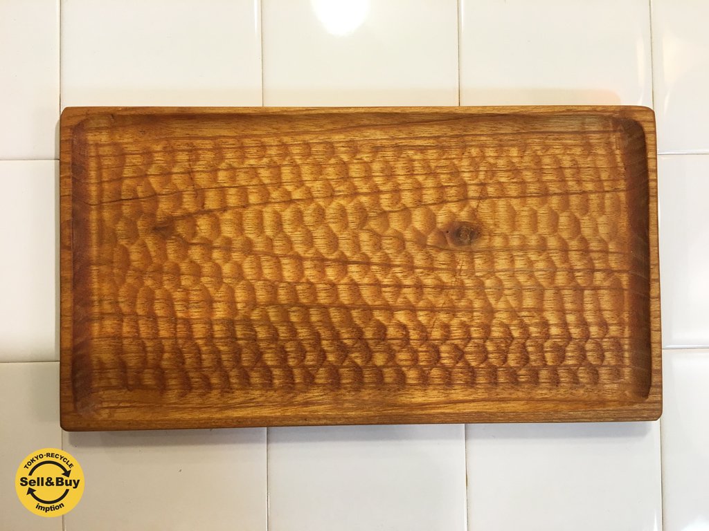小沢賢一 くるみトレー 彫あり 28×15 美品 ◎