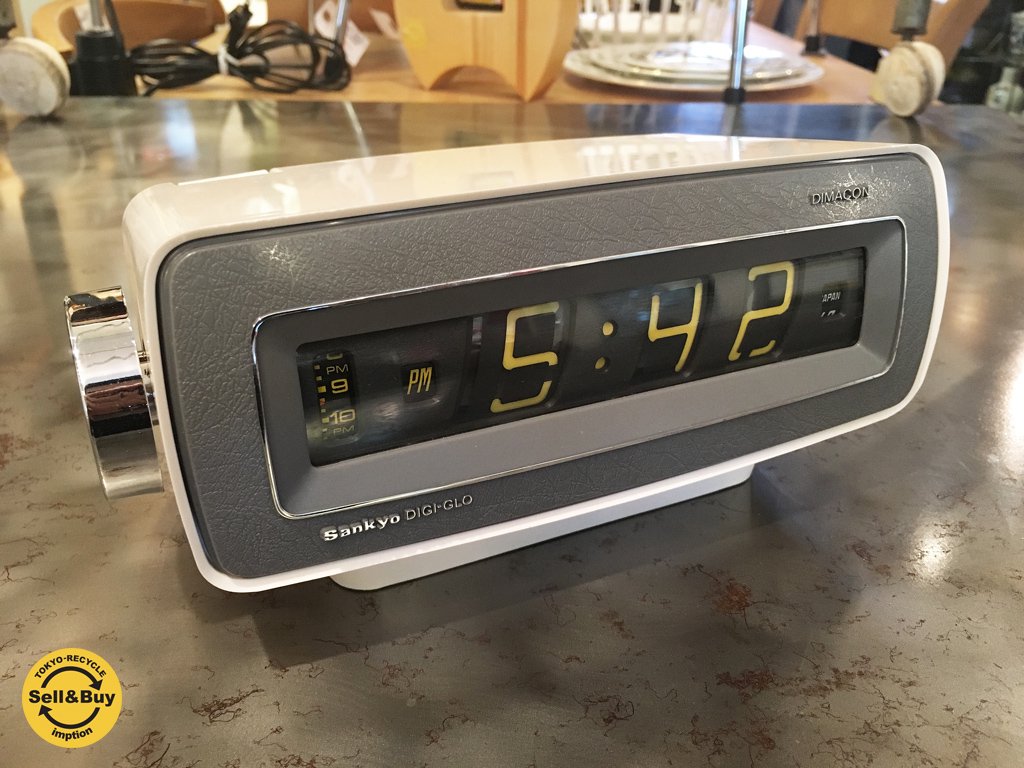 ビンテージ Sankyo ザックス 置時計 DIGI-GLO DT-503 デッドストック ◎