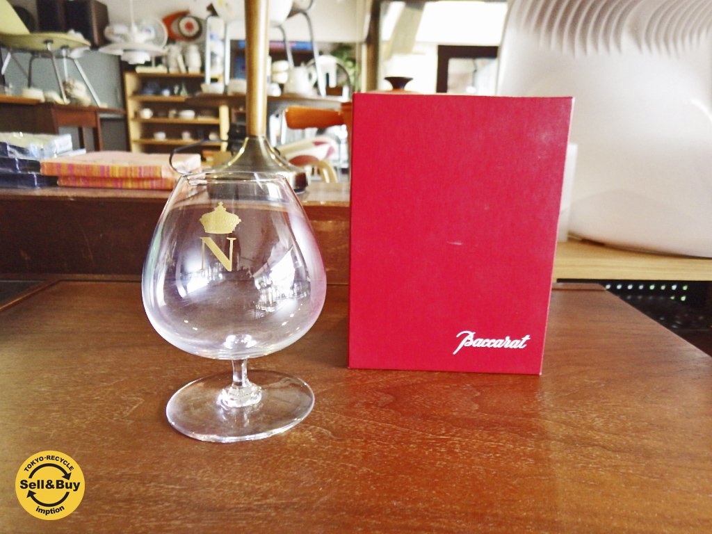Baccarat バカラ N(ナポレオン) 王冠・金彩 ブランデー コニャック グラス ◇