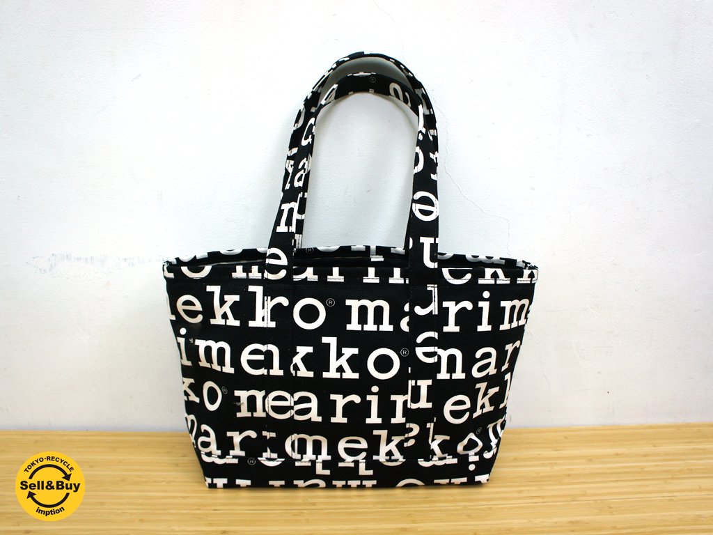 marimekko / マリメッコ マリロゴ・キャンバストートバッグ UUSI MATKURI アジア限定 ほぼ未使用品 ●