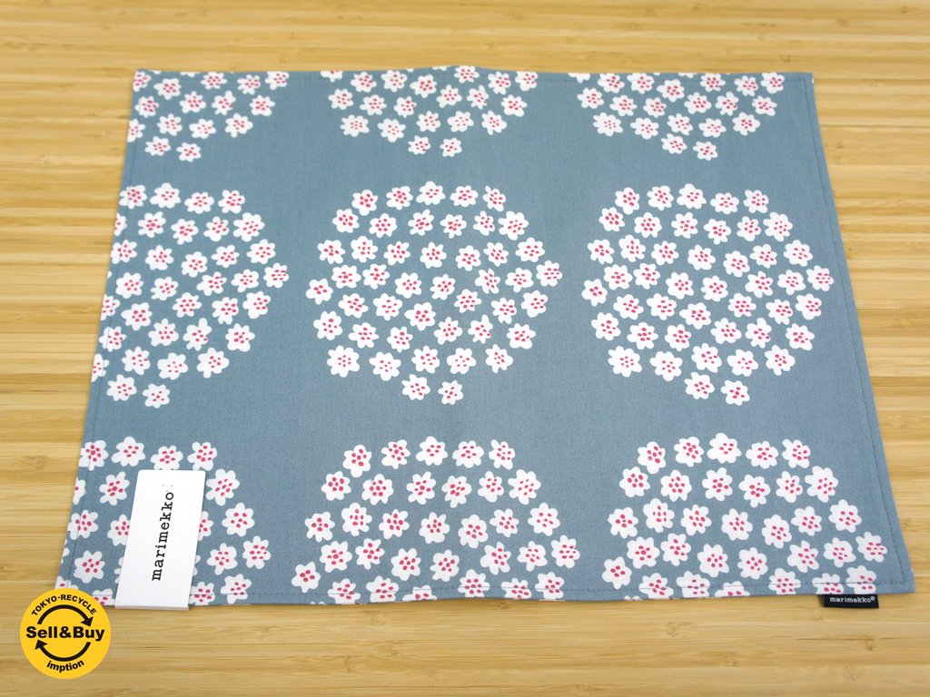 marimekko / マリメッコ x SOKOS ”PUKETTI” ランチョンマット 限定カラー・グレー タグ付き未使用品 4枚アリ ●