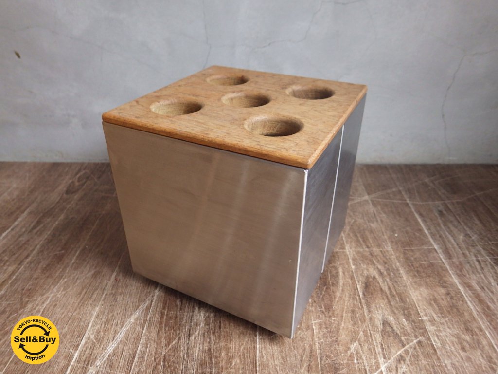 papperskorg パペルスコルク Umbrella Cube UC-1 傘立て 5本タイプ ステンレス ホワイトオーク ♪
