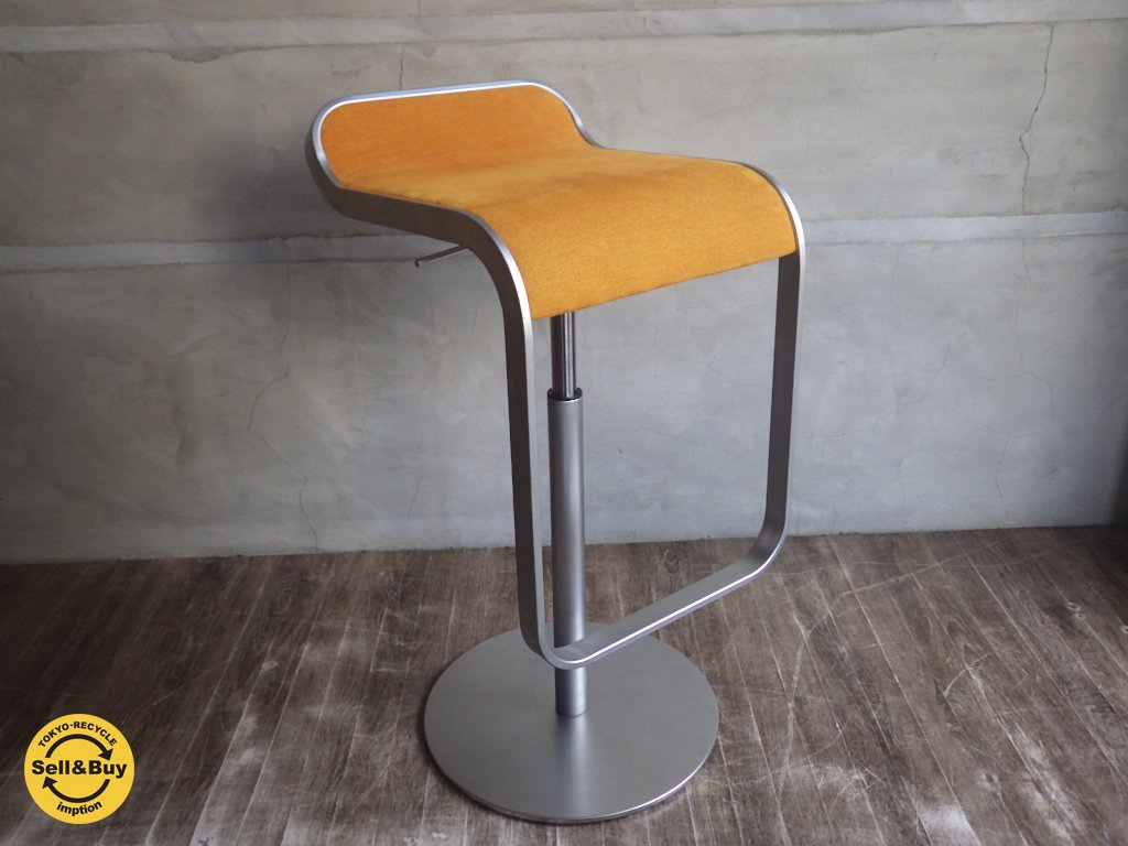 lapalma ラパルマ LEM レムカウンタースツールハイ・ロー 昇降式 カウンターチェア ファブリックシート オレンジ デザイン:AZUMI アズミ・安積 伸&朋子 2 ♪