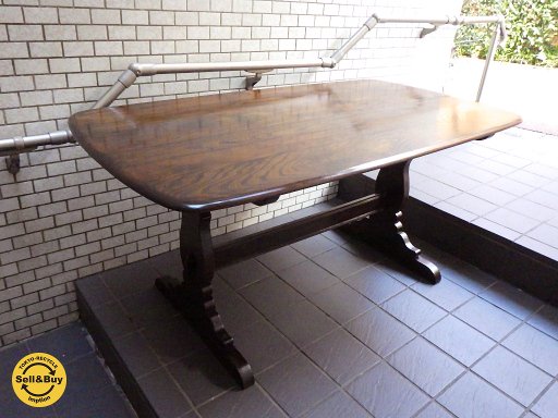 UK ビンテージ アーコール ERCOL オールドコロニアル リフェクトリーテーブル エルム材 ■