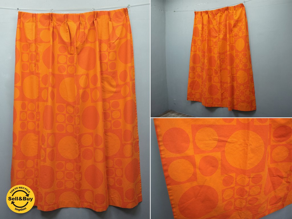 ヴェルナー・パントン Verner Panton ”ジオメトリ” イノベーション社ファブリックカーテン2枚組 115(230)xH207cm ●